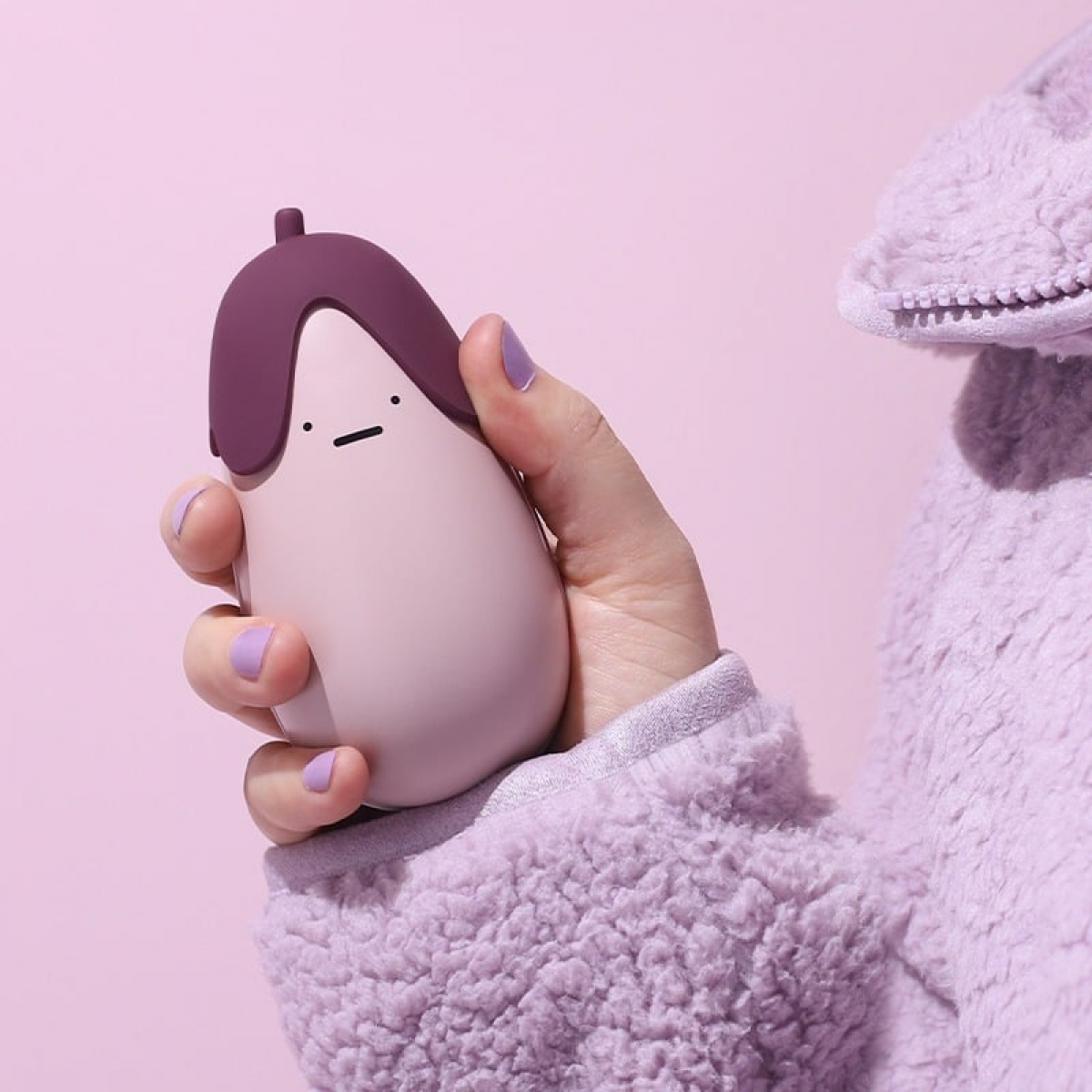 Techgear 茄子寶寶雙面暖手寶 H-W-05GR (紫色) - 4800mAh、雙面發熱、Type-C充電